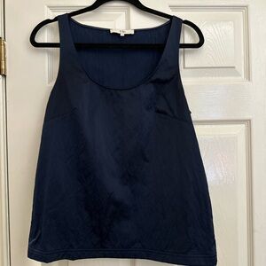 Tibi Deep Blue Sleeveless Tank Top